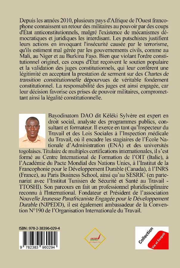 Dos de Les cours constitutionnelles face aux coups d'Etat en Afrique de l'Ouest francophone