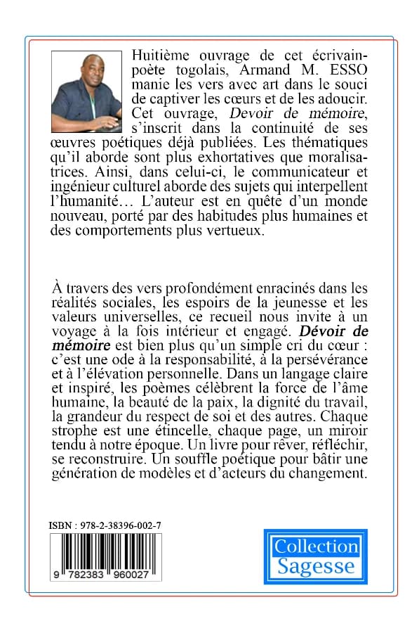 Dos de Devoir de mémoire
