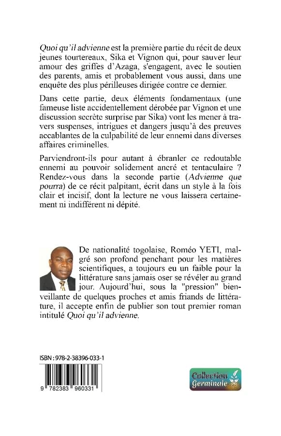 Dos de couverture de Quoi qu'il advienne