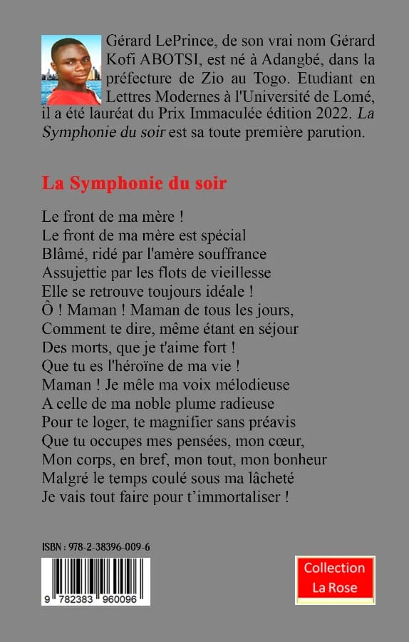 Dos de couverture de Symphonie du soir